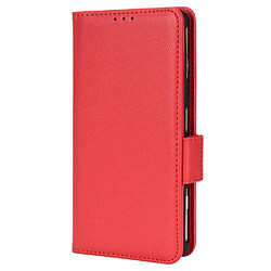 Etui en PU texture litchi, fermoir aimanté avec support rouge pour votre Xiaomi Poco F3 GT/Redmi K40 Gaming