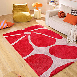 Jardindeco Tapis intérieur à poils longs Swing 385 rouge 160 x 230 cm.