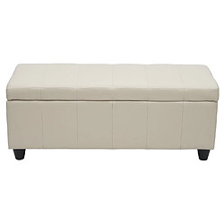 Acheter Mendler Banc/banquette/coffre de rangement Kriens, 114x45x45cm, similicuir ~ crème