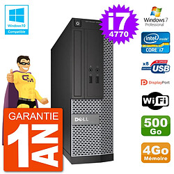 PC Dell 3020 SFF Intel i7-4770 RAM 4Go Disque 500Go Graveur DVD Wifi W7 - Occasion