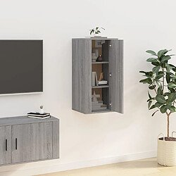 Avis vidaXL Meuble TV mural Sonoma gris 40x34,5x80 cm