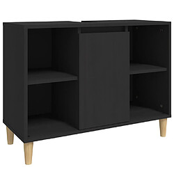 vidaXL Meuble d'évier noir 80x33x60 cm bois d'ingénierie