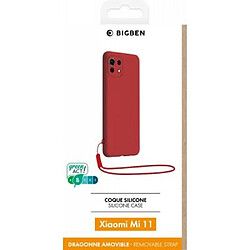 Bigben Coque pour Xiaomi Mi 11 5G Silicone + dragonne assortie Rouge