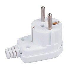 Fiche coudée Maclean MCE330 Fiche à contact de protection Uni-Schuko 16A 250V Plastique blanc