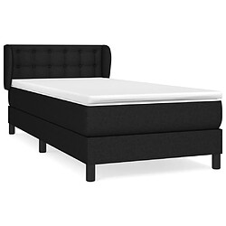 vidaXL Sommier à lattes de lit avec matelas Noir 90x200 cm Tissu