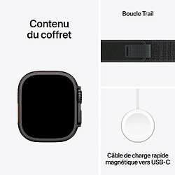 Apple Watch Ultra 2 GPS + Cellular 49 mm Titane Noir Bracelet Trail Noir S/M pas cher