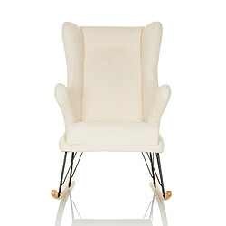 Fauteuil de détente / fauteuil à bascule MAPOON en tissu bouclé blanc hjh LIVING