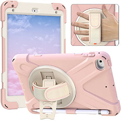 Coque en TPU + Silicone avec béquille pivotante et porte-stylo rose pour votre Apple iPad Mini 4/Mini (2019) 7.9 pouces