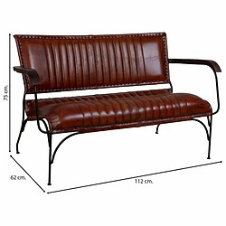 Avis Banc Alexandra House Living Marron Cuir Métal Fer 62 x 75 x 112 cm