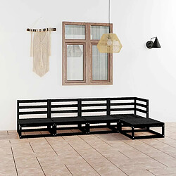 Maison Chic Salon de jardin 5 pcs - Table et chaises d'extérieur - Mobilier/Meubles de jardin Moderne noir bois de pin massif -MN54080