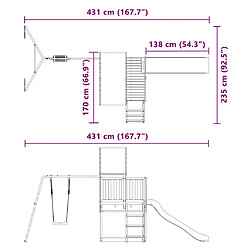 vidaXL Aire de jeux d'extérieur bois de pin imprégné pas cher