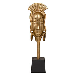 BigBuy Home Figurine Décorative 14,5 x 10,5 x 50 cm Noir Doré Africaine