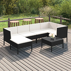 Maison Chic Salon de jardin 7 pcs + coussins - Mobilier/Meubles de jardin - Table et chaises d'extérieur Résine tressée Noir -MN73304