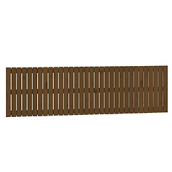 vidaXL Tête de lit murale Marron miel 204x3x60 cm Bois massif de pin