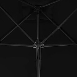 Acheter vidaXL Parasol de jardin avec mât en acier noir 300x230 cm