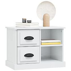 Acheter Maison Chic Table de chevet Table de Nuit Meuble de Rangement blanc brillant 60x35,5x45 cm