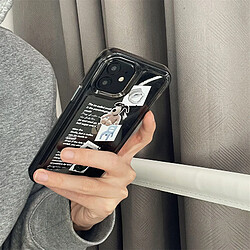 Avis GUPBOO Étui pour iPhone13Pro Étiquette anglaise chien transparent noir étui de téléphone portable tendance créatif doux