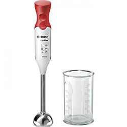 Mixeur Electrique BOSCH plongeant - 450 Watt - Pied inox - 4 lames aiguisées - 2 Vitesses - Bol gradué 600 ml - blanc/rouge