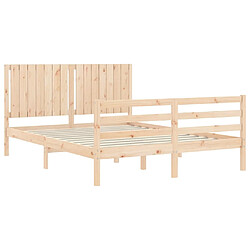 Acheter Vidaxl Cadre de lit avec tête de lit 160x200 cm bois massif