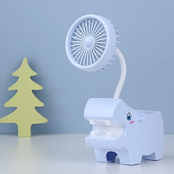 (Bleu) Mini Ventilateur Portatif de Support de Stylo de Conception de Dessin Animé d'Étudiant Rechargeable par Usb