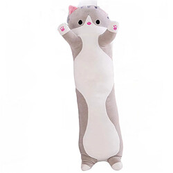 Universal 50cm mignon doux long chat petit ami oreiller peluche bouchon visage bureau repos coussin coussin cadeau poupée fille | oreiller de luxe (gris)