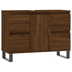 Maison Chic Armoire salle de bain,Meuble de rangement de salle de bain,Meuble haut chêne marron 80x33x60cm bois d'ingénierie -GKD283959