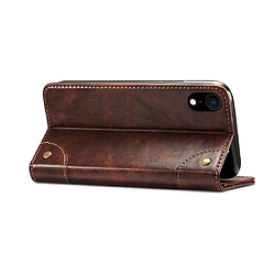 Avis Wewoo Housse Coque Pour iPhone XR Baroque Etui à rabat horizontal simpleavec porte-cartes et brun foncé