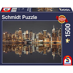 Schmidt Puzzle 1500 pièces : Skyline de New York la nuit