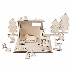 Rayher Kit Décor 3D Animaux de la forêt en bois FSC 45 pièces