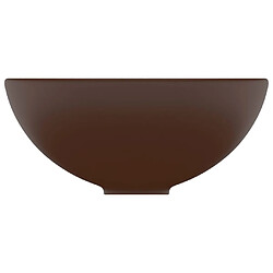 Avis vidaXL Lavabo rond salle de bain Marron foncé mat 32,5x14 cm Céramique