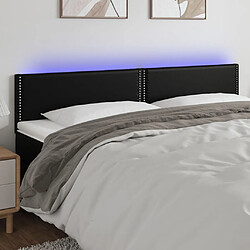 Maison Chic Tête de lit moderne à LED lumineuse pour chambre - Décoration de lit Noir 200x5x78/88 cm Similicuir -MN75539