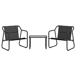 Avis Maison Chic Salon de jardin 3 pcs avec coussins - Table et chaises d'extérieur - Mobilier/Meubles de jardin Moderne anthracite acier -MN18752