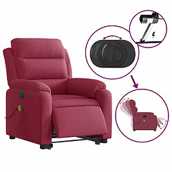 Maison Chic Fauteuil Relax pour salon, Fauteuil inclinable de massage électrique rouge bordeaux -GKD97011 pas cher