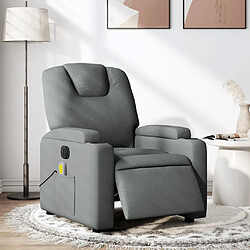 Maison Chic Fauteuil Relax pour salon, Fauteuil inclinable de massage électrique gris foncé tissu -GKD31961