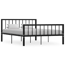 vidaXL Cadre de lit sans matelas noir métal 140x200 cm