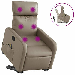 Maison Chic Fauteuil Relax pour salon, Fauteuil inclinable de massage Cappuccino Similicuir -GKD25864