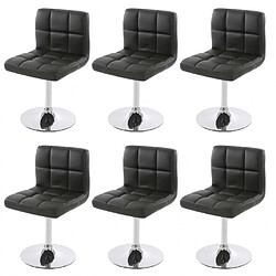 Decoshop26 Lot de 6 chaises fauteuils de salle à manger en synthétique noir CDS04268