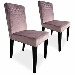 Paris Prix Lot de 2 Chaises Velours Pipam 82cm Rose