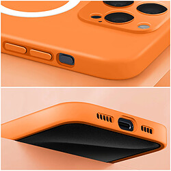 Avizar Coque Magsafe pour iPhone 15 Pro Max Silicone Soft-touch Mag Cover Orange pas cher