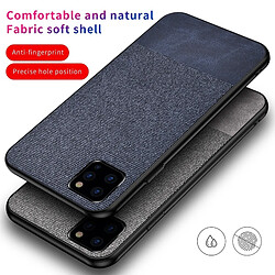 Wewoo Coque Rigide Étui de protection antichoc épissage PU + tissu pour iPhone 11 gris