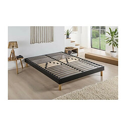 DEKO DREAM Sommier en kit 20 lattes réglable 140 x 190 cm - Gris anthracite