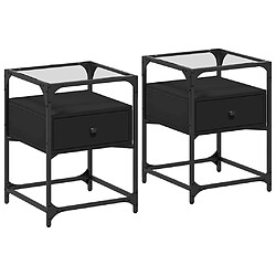 vidaXL Tables de chevet 2 pcs noir 40x40x55 cm bois d’ingénierie