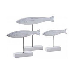 Aubry Gaspard Poissons en bois blanc sur pieds (Lot de 3).