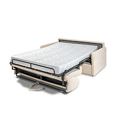 Inside 75 Canapé convertible PARADISO EXPRESS 160cm matelas 14cm velours côtelé crème pas cher