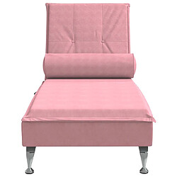 Avis vidaXL Chaise longue de massage avec traversin rose velours