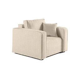 Bestmobilier Topaze - fauteuil - en tissu velours relief Topaze - fauteuil - en tissu velours relief - Beige