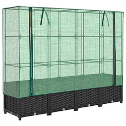 vidaXL Jardinière surélevée avec housse aspect rotin 160x40x138 cm