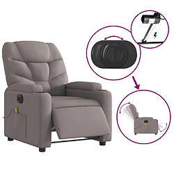 Acheter vidaXL Fauteuil de massage inclinable électrique Taupe Tissu