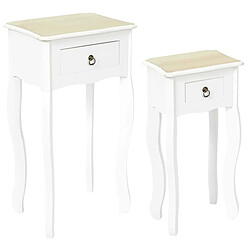 The Home Deco Factory Lot de 2 sellettes avec tiroir en MDF Victoria.