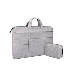 13,3 pouces étanche et résistant à l'usure pour ordinateur portable Sacoche pour ordinateur portable multi-fonction Sac avec doublure Petit sac-Gris